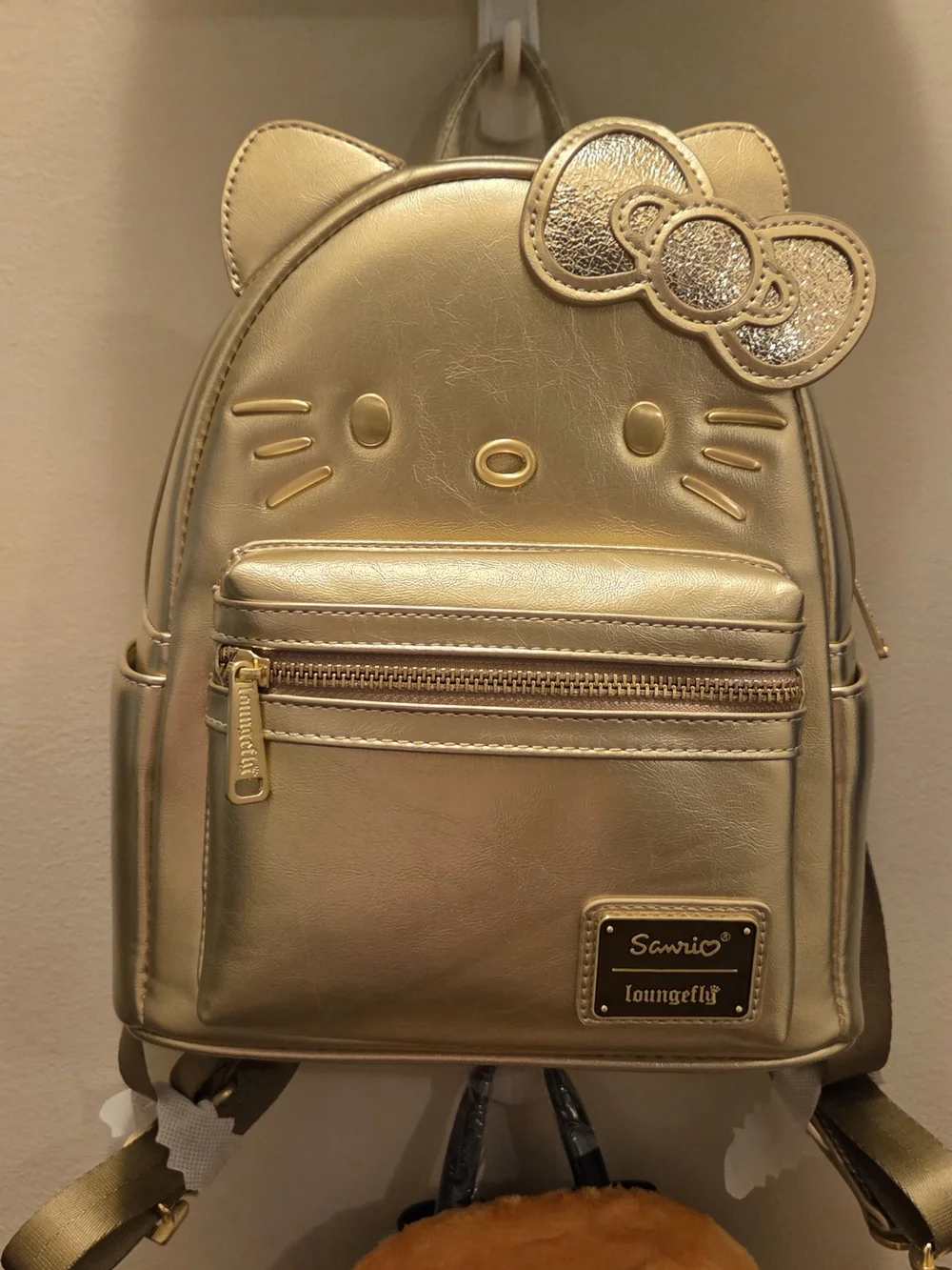 Loungefly 50th Anniversary Metallic Gold Hello Kitty Mini Backpack